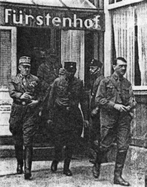 Adolf Hitler leaves Hotel Fürstenhof in Bad Harzburg
